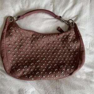 Jimmy Choo Pink Star-Studded Hobo Bag